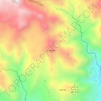 Mapa topográfico La Palma, altitud, relieve