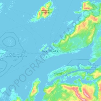 Mapa topográfico Bodø - Bådåddjo, altitud, relieve