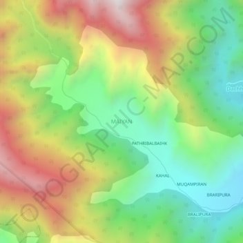 Mapa topográfico MAIYAN, altitud, relieve