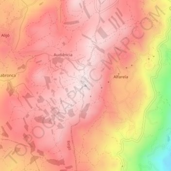 Mapa topográfico Viso, altitud, relieve