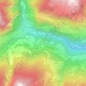 Mapa topográfico Platt, altitud, relieve