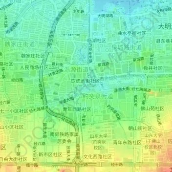 Mapa topográfico Baotu Spring (middle), altitud, relieve