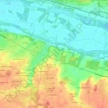 Mapa topográfico Le Bastereau, altitud, relieve