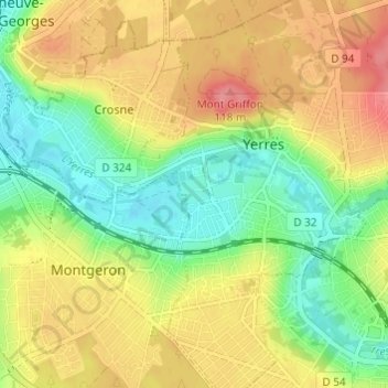 Mapa topográfico Résidence de la Grande Prairie, altitud, relieve