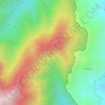 Mapa topográfico Buntu Kayuangin, altitud, relieve