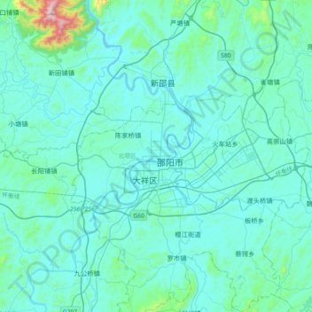 Mapa topográfico Beita, altitud, relieve