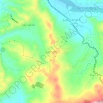 Mapa topográfico Sam-ang, altitud, relieve