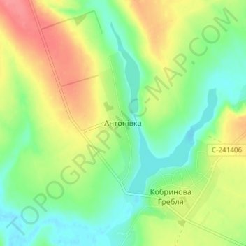 Mapa topográfico Antonivka, altitud, relieve