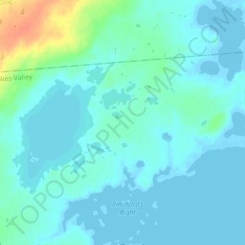 Mapa topográfico Cape Freels, altitud, relieve