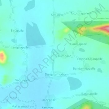 Mapa topográfico Charala, altitud, relieve