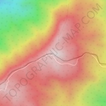 Mapa topográfico Doi Lang, altitud, relieve