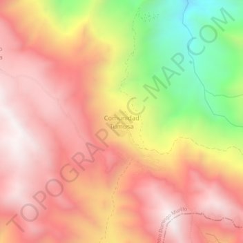 Mapa topográfico Comunidad Tumusa, altitud, relieve