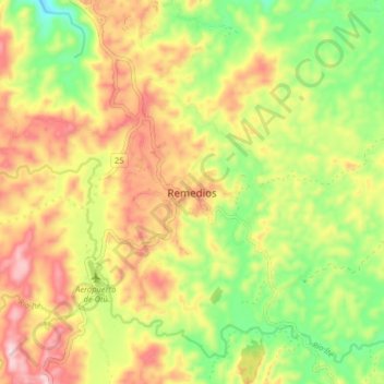 Mapa topográfico Remedios, altitud, relieve
