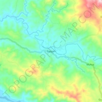 Mapa topográfico Siayan, altitud, relieve