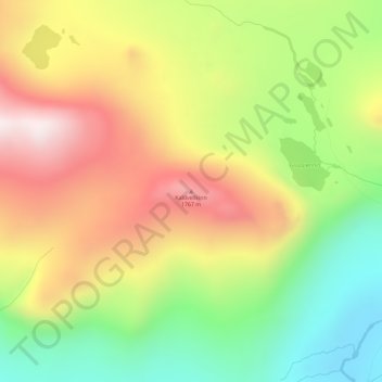 Mapa topográfico Kaldvellkinn, altitud, relieve