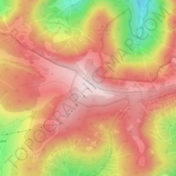 Mapa topográfico Stübenwasen, altitud, relieve