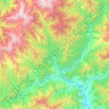 Mapa topográfico دیر, altitud, relieve