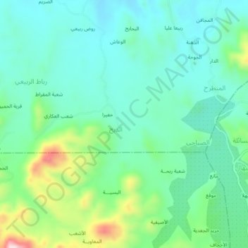 Mapa topográfico Ad Dabah, altitud, relieve