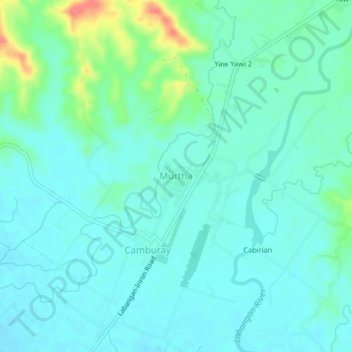 Mapa topográfico Murtha, altitud, relieve