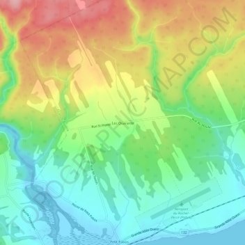 Mapa topográfico Les Quarante, altitud, relieve