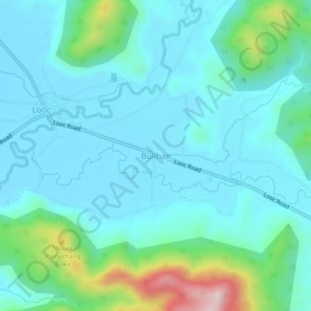 Mapa topográfico Bulihan, altitud, relieve