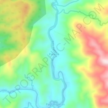 Mapa topográfico Paraiso, altitud, relieve
