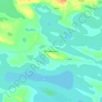 Mapa topográfico Törmäsenvaara, altitud, relieve