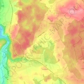 Mapa topográfico Dietrichsholz, altitud, relieve