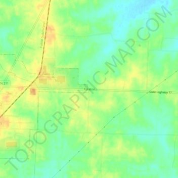 Mapa topográfico Potatoe, altitud, relieve