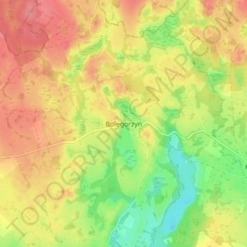 Mapa topográfico Bolegorzyn, altitud, relieve