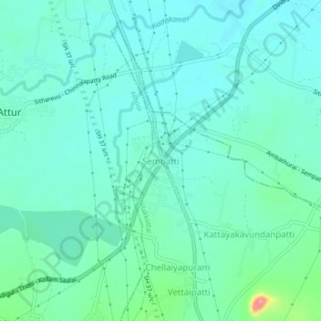 Mapa topográfico Sembatti, altitud, relieve