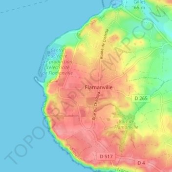Mapa topográfico La Coquaise, altitud, relieve