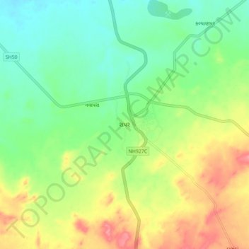 Mapa topográfico Rapar, altitud, relieve
