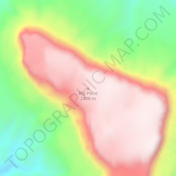 Mapa topográfico Big Point, altitud, relieve