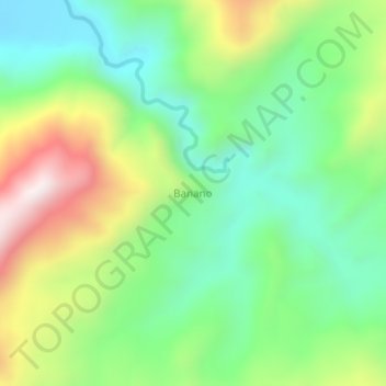 Mapa topográfico Banano, altitud, relieve