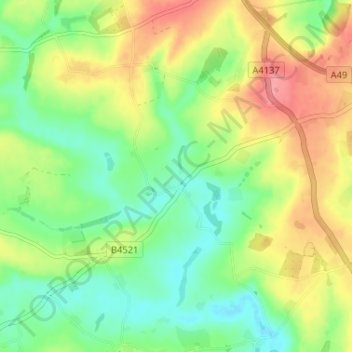 Mapa topográfico Tretire, altitud, relieve