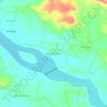 Mapa topográfico Sultan Katte, altitud, relieve