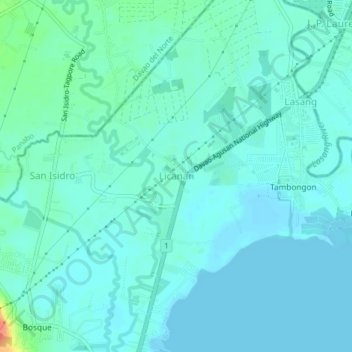 Mapa topográfico Licanan, altitud, relieve