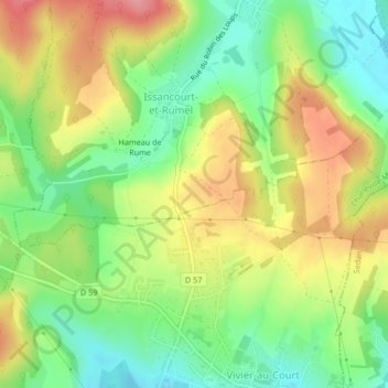 Mapa topográfico L'Homme Mort, altitud, relieve