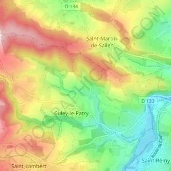 Mapa topográfico La Vigne, altitud, relieve