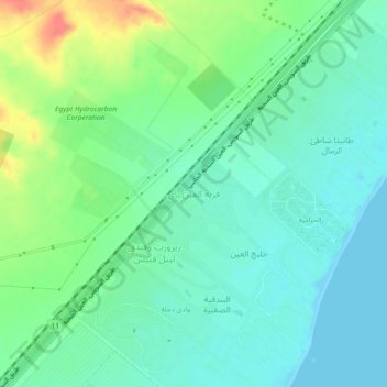 Mapa topográfico El Ain Bay Resort, altitud, relieve