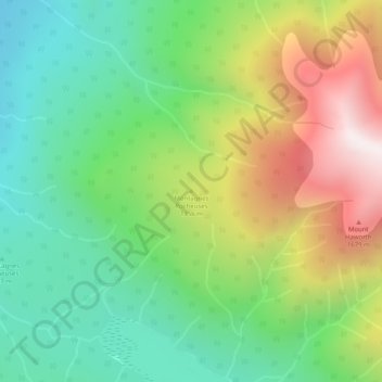 Mapa topográfico Rocky Mountains, altitud, relieve