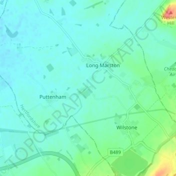 Mapa topográfico Astrope, altitud, relieve