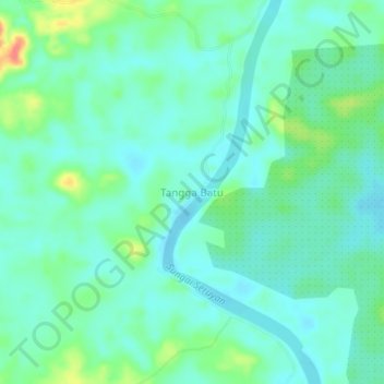 Mapa topográfico Tangga Batu, altitud, relieve