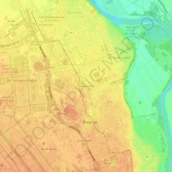 Mapa topográfico Grand-Noble, altitud, relieve