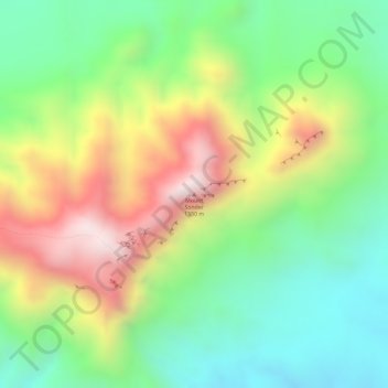 Mapa topográfico Mount Sonder, altitud, relieve