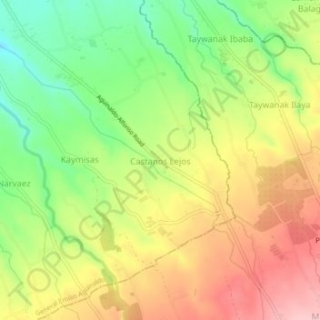 Mapa topográfico Castanos Lejos, altitud, relieve