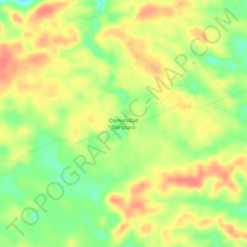 Mapa topográfico Comunidad Shiripuno, altitud, relieve