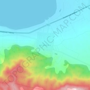 Mapa topográfico Nea Madytos, altitud, relieve