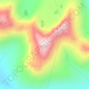 Mapa topográfico Midtronden, altitud, relieve
